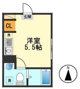 EPICER柴又(ワンルーム/2階)の間取り写真