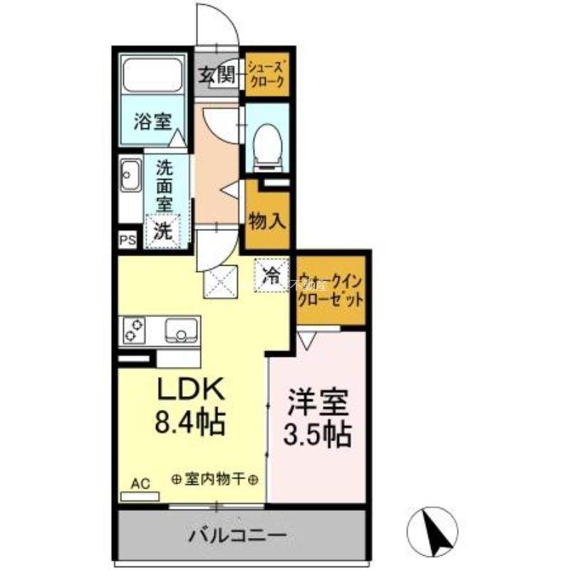 PRATIQUE(1LDK/1階)の間取り写真