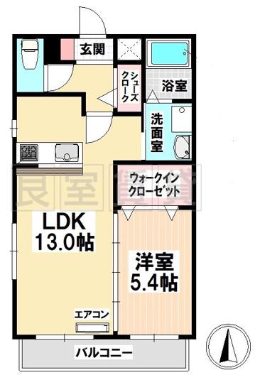 ヴィラエーデル瑞穂(1LDK/1階)の間取り写真