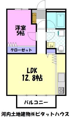 メゾン・イワカミC(1LDK/1階)の間取り写真