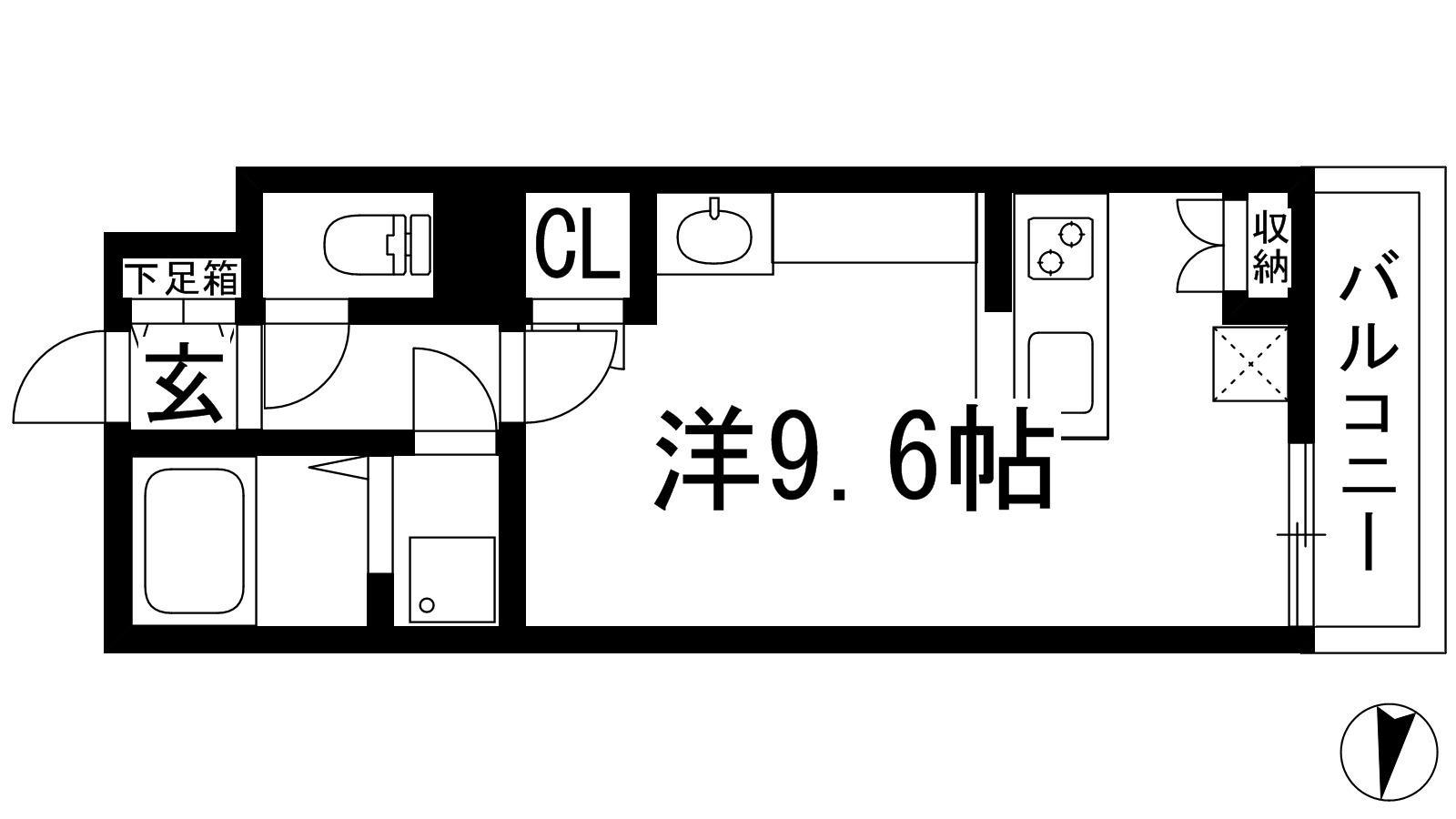 レオネクストリバーサイドⅡ(ワンルーム/3階)の間取り写真