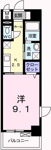 カーサ イーグレット(1K/7階)の間取り写真