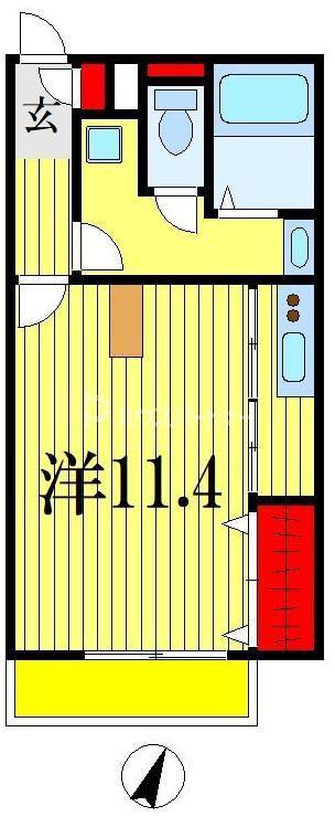 クレール・シャンブル(ワンルーム/3階)の間取り写真