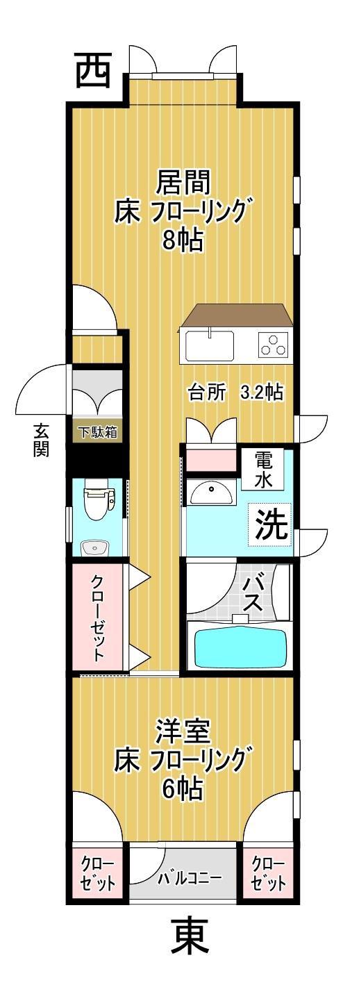 NOZOMI.A-5(1LDK/2階)の間取り写真