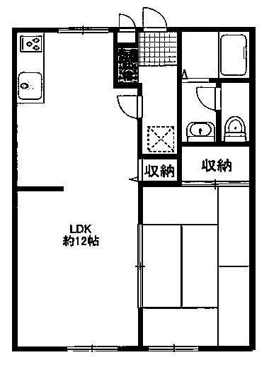 ストークネストII(1LDK/1階)の間取り写真