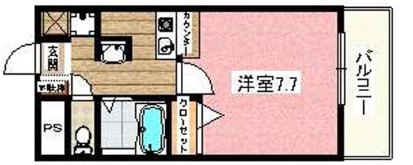 グランデージ 都島(1K/7階)の間取り写真