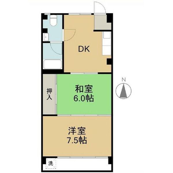 喜久和マンション(2DK/3階)の間取り写真