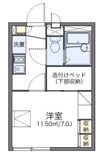 レオパレスマリーハイム六甲(1K/2階)の間取り写真