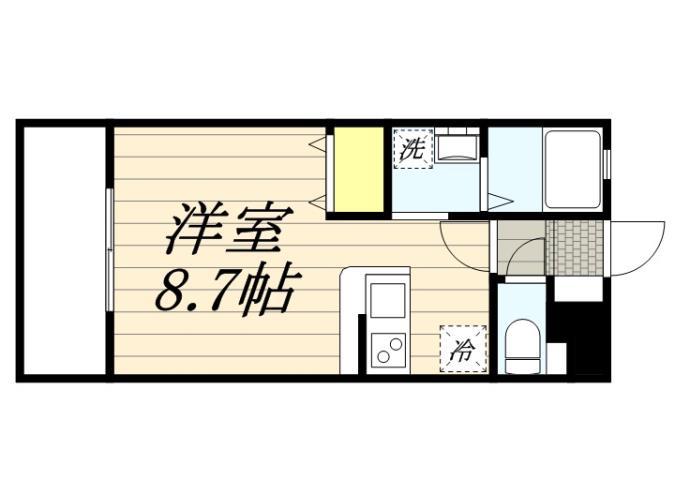 セレッソ十間坂(ワンルーム/1階)の間取り写真
