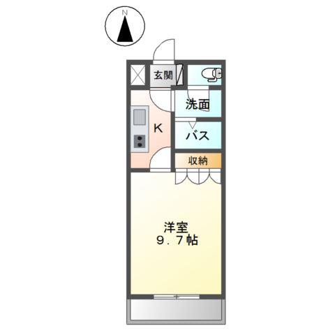 レジデンス シェルル(1K/1階)の間取り写真