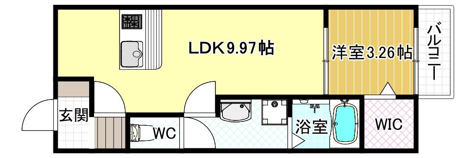 FSTYLE高見の里2号館(1LDK/3階)の間取り写真