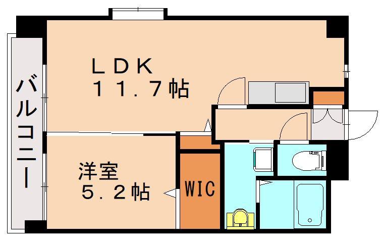エラン黒崎(1LDK/6階)の間取り写真