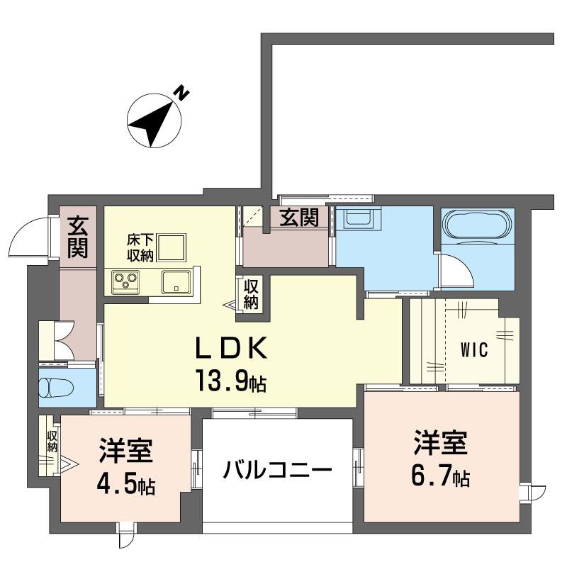 MALIENA(2LDK/1階)の間取り写真