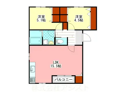 セーフズマンション(3DK/3階)の間取り写真