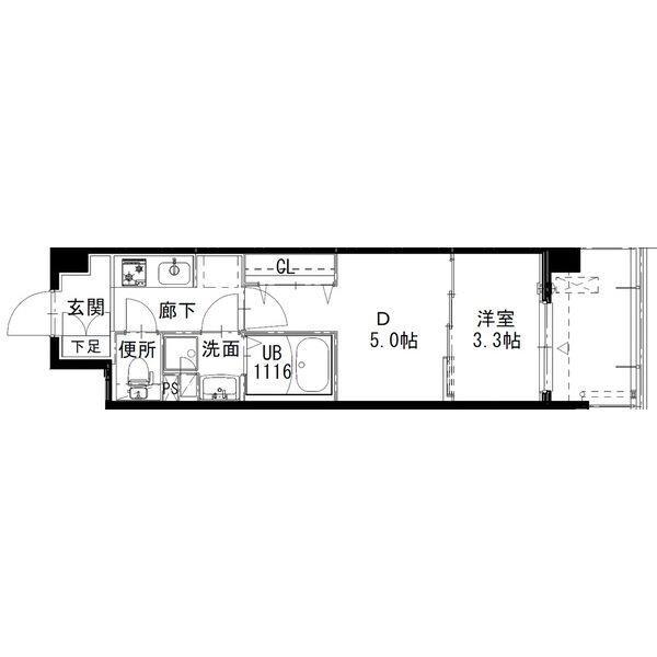 ARTIZA姫路(1DK/9階)の間取り写真