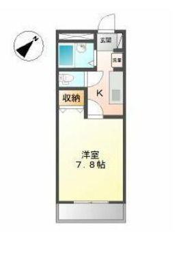 ディアタウンカワスミ(1K/2階)の間取り写真