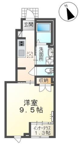 ＪＲ奥羽本線 蔵王駅 徒歩5分 2階建 築2年(1K/1階)の間取り写真