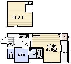 ウェリナ池田(1K/1階)の間取り写真