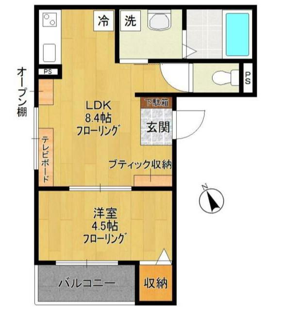 ポラリス(1LDK/1階)の間取り写真