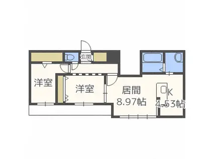 ESTAVIE円山(2LDK/3階)の間取り写真