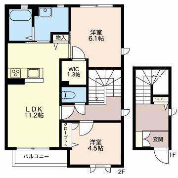 LIFE A(2LDK/2階)の間取り写真