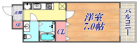 CITYSPIRE新神戸(1K/8階)の間取り写真