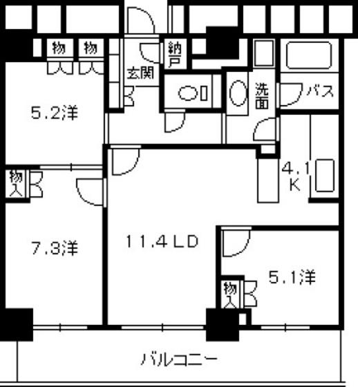 アーバンビュー宇品フェアコーストベイウイング(3LDK/13階)の間取り写真