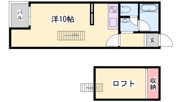ＪＲ山陽本線 新長田駅 徒歩4分 5階建 築24年(ワンルーム/3階)の間取り写真