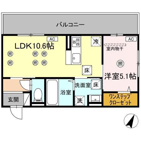 ザ スターリング シンホカ(1LDK/1階)の間取り写真