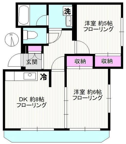 マツイチサンパレス第7(2DK/4階)の間取り写真
