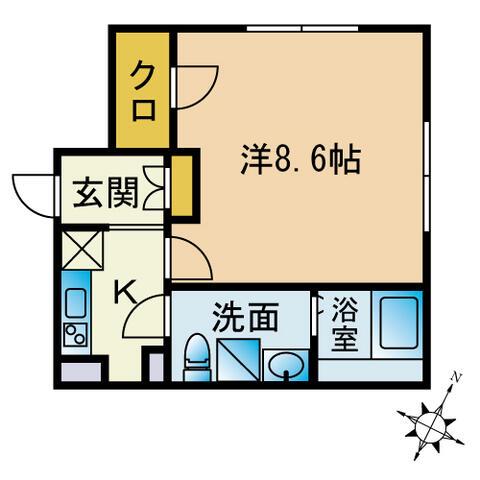 コンポジット久が原(1K/1階)の間取り写真