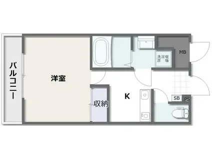 スカイマンションI(1K/2階)の間取り写真