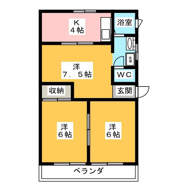 コーポ藤木(3DK/1階)の間取り写真