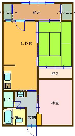 赤坂第7マンション(2SLDK/3階)の間取り写真