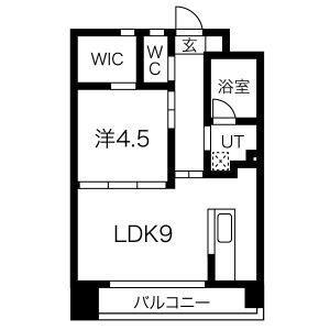 アールズプレイス福岡香椎駅前(1LDK/1階)の間取り写真