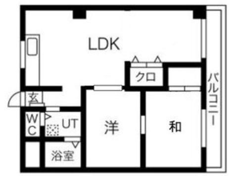 ハッピーコート三宅(2LDK/5階)の間取り写真