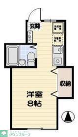 クラブハウス戸越(ワンルーム/1階)の間取り写真