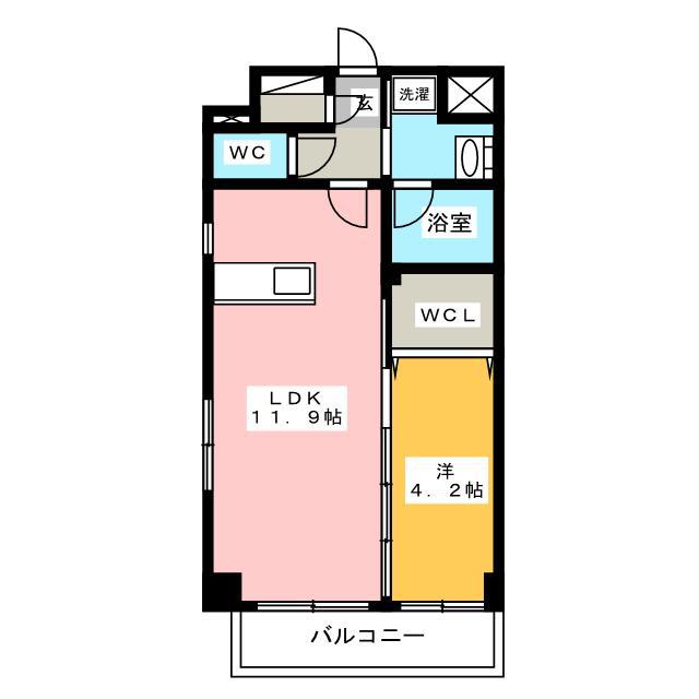 プレスタイル博多駅南 (1LDK/2階)の間取り写真