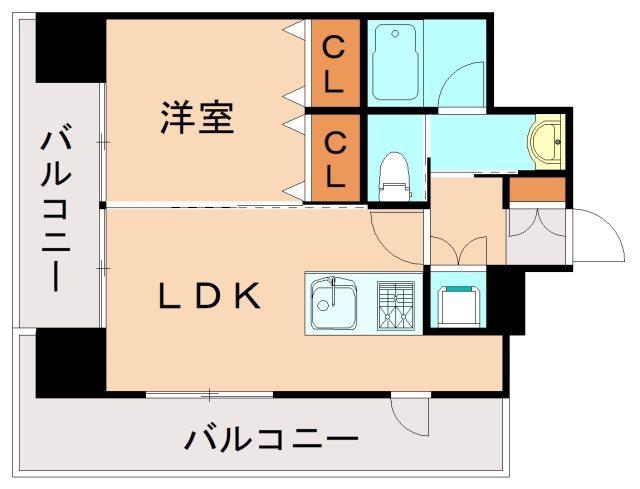 プライムアーバン博多(1DK/3階)の間取り写真