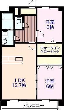 フォレストハイム光の森(2LDK/2階)の間取り写真