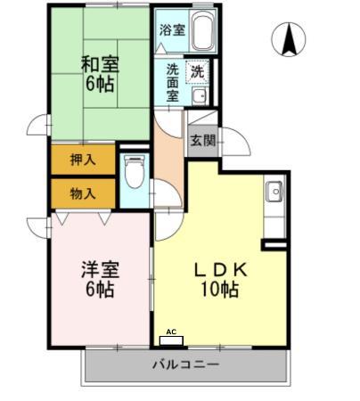 メゾン・ド・ルミエール A棟(2LDK/3階)の間取り写真