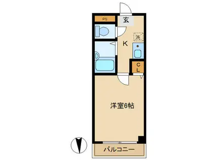 ビアンM・A(1K/3階)の間取り写真
