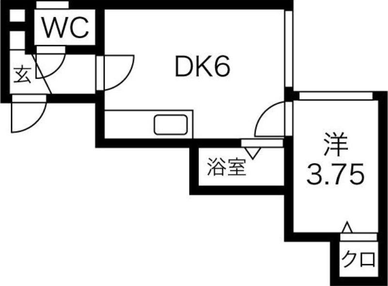 プラザインN14A(1DK/2階)の間取り写真