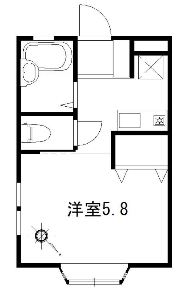 グラナーダ湘南(1K/1階)の間取り写真