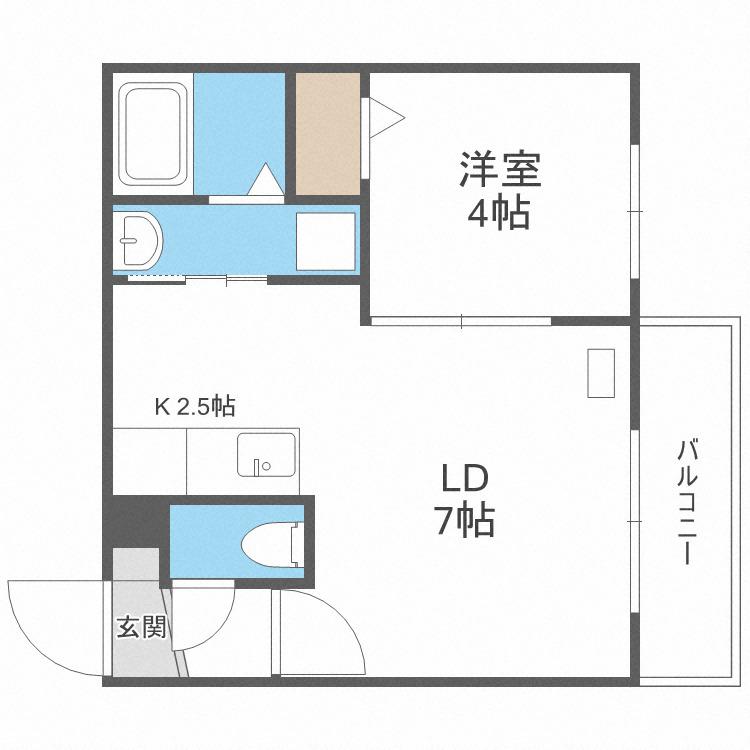 プランドール(1LDK/4階)の間取り写真