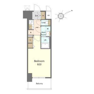 S-RESIDENCE四日市市堀木AMANTE FR・家具(1K/6階)の間取り写真