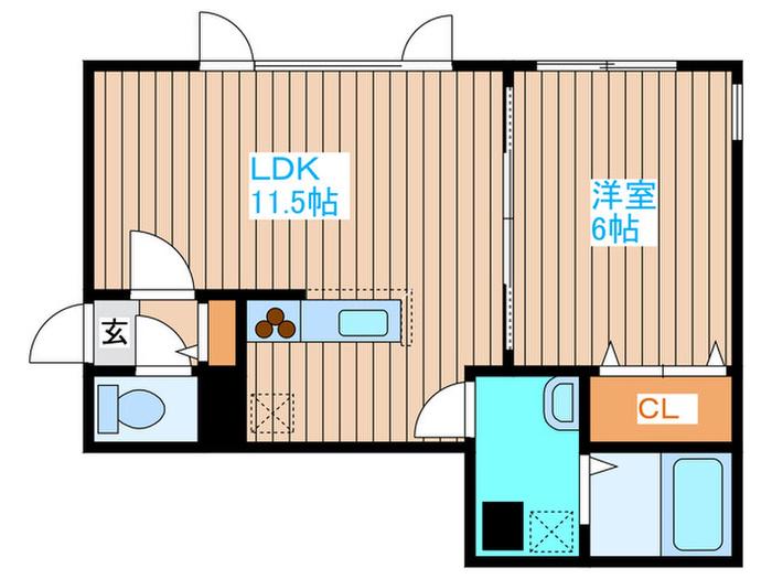 WELL COURT(1LDK/3階)の間取り写真