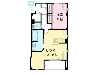 ラシーネ ベルピーノ(1LDK/1階)の間取り写真