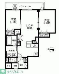 メゾン藤屋(2LDK/3階)の間取り写真