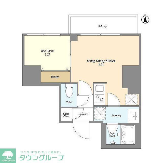 クラリティア西日暮里(1LDK/7階)の間取り写真